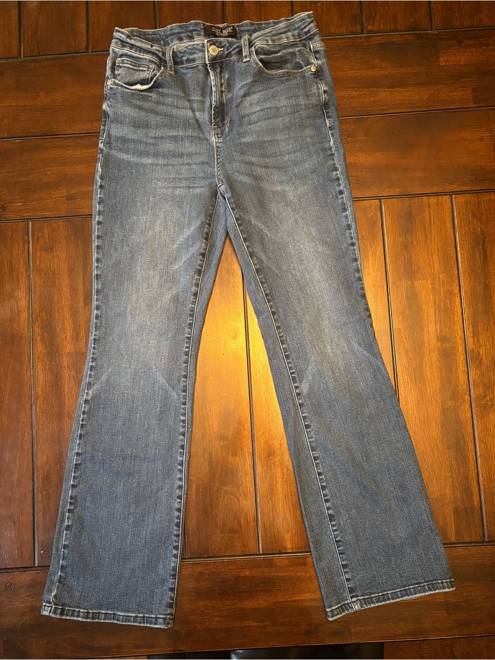 Judy Blue High-Rise Boot Cut Distressed Dark Vintage Wash Blue Jeans Size 13/31